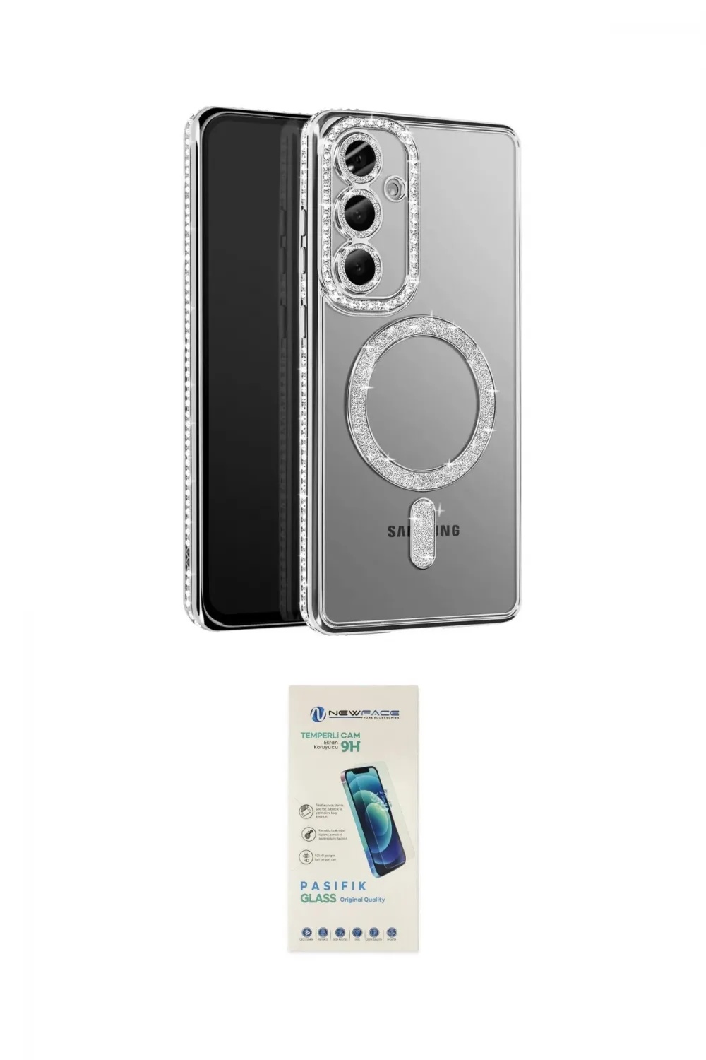 ieg™ Galaxy A37 5G Kılıf Siluet Işık Serisi - Şeffaf Pasifik Cam Ekran Koruyucu