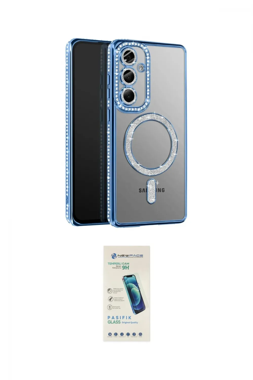 ieg™ Galaxy A37 5G Kılıf Siluet Işık Serisi - Şeffaf Pasifik Cam Ekran Koruyucu