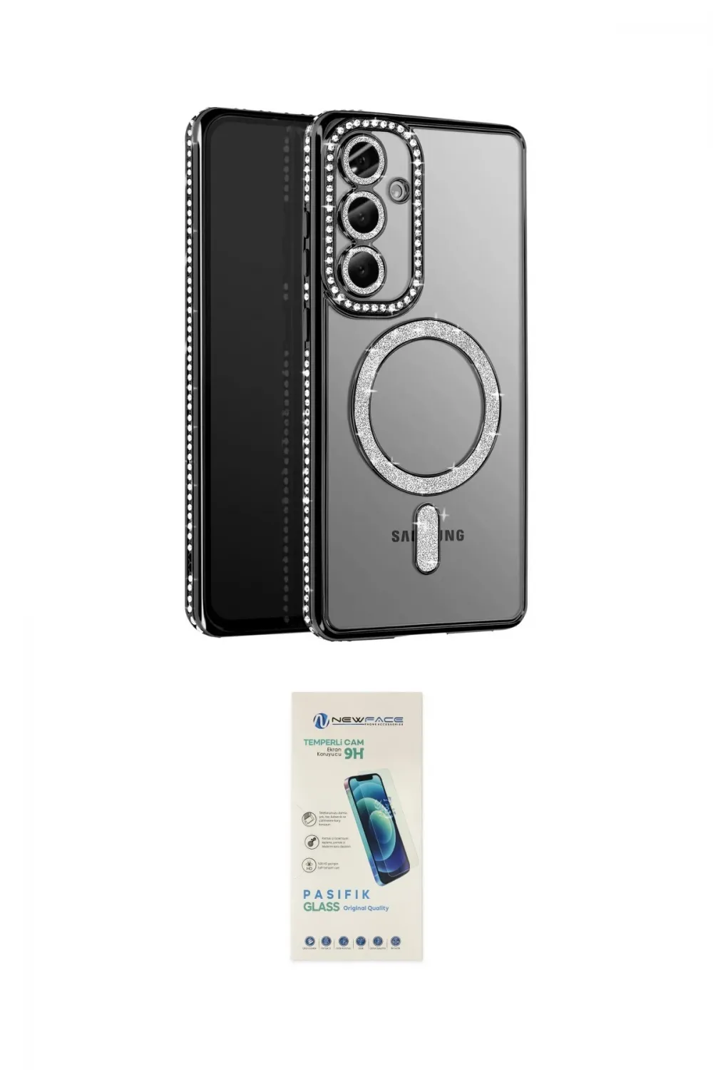 ieg™ Galaxy A37 5G Kılıf Siluet Işık Serisi - Şeffaf Pasifik Cam Ekran Koruyucu