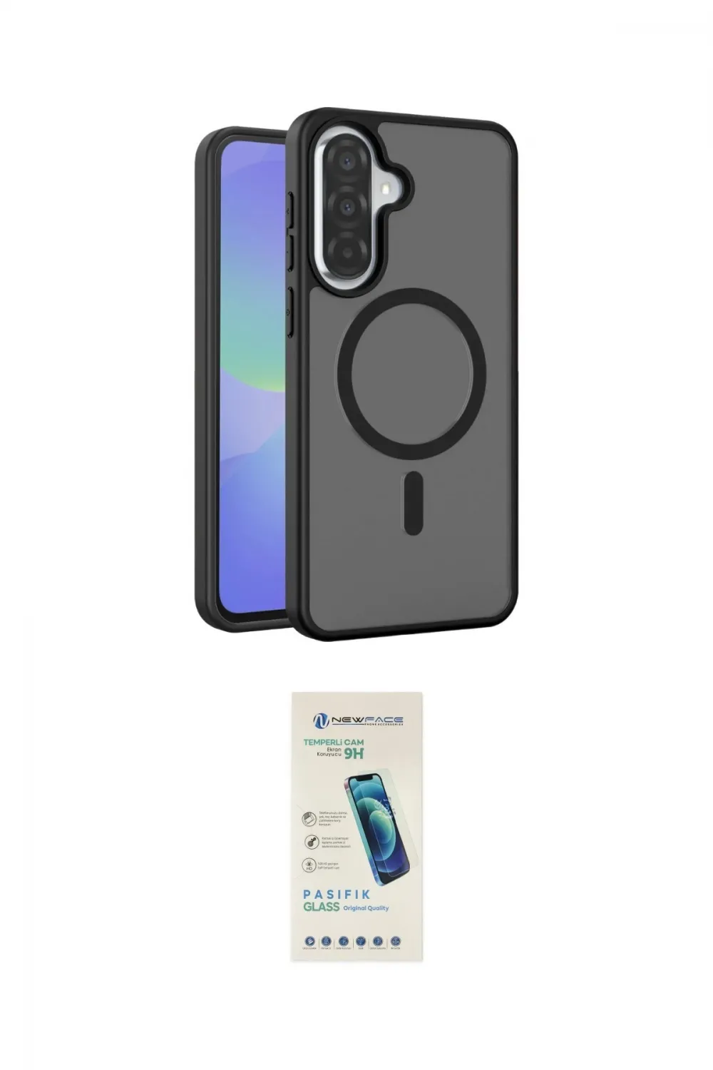 ieg™ Galaxy A37 5G Kılıf Siluet Minimal Prime - Şeffaf Pasifik Cam Ekran Koruyucu