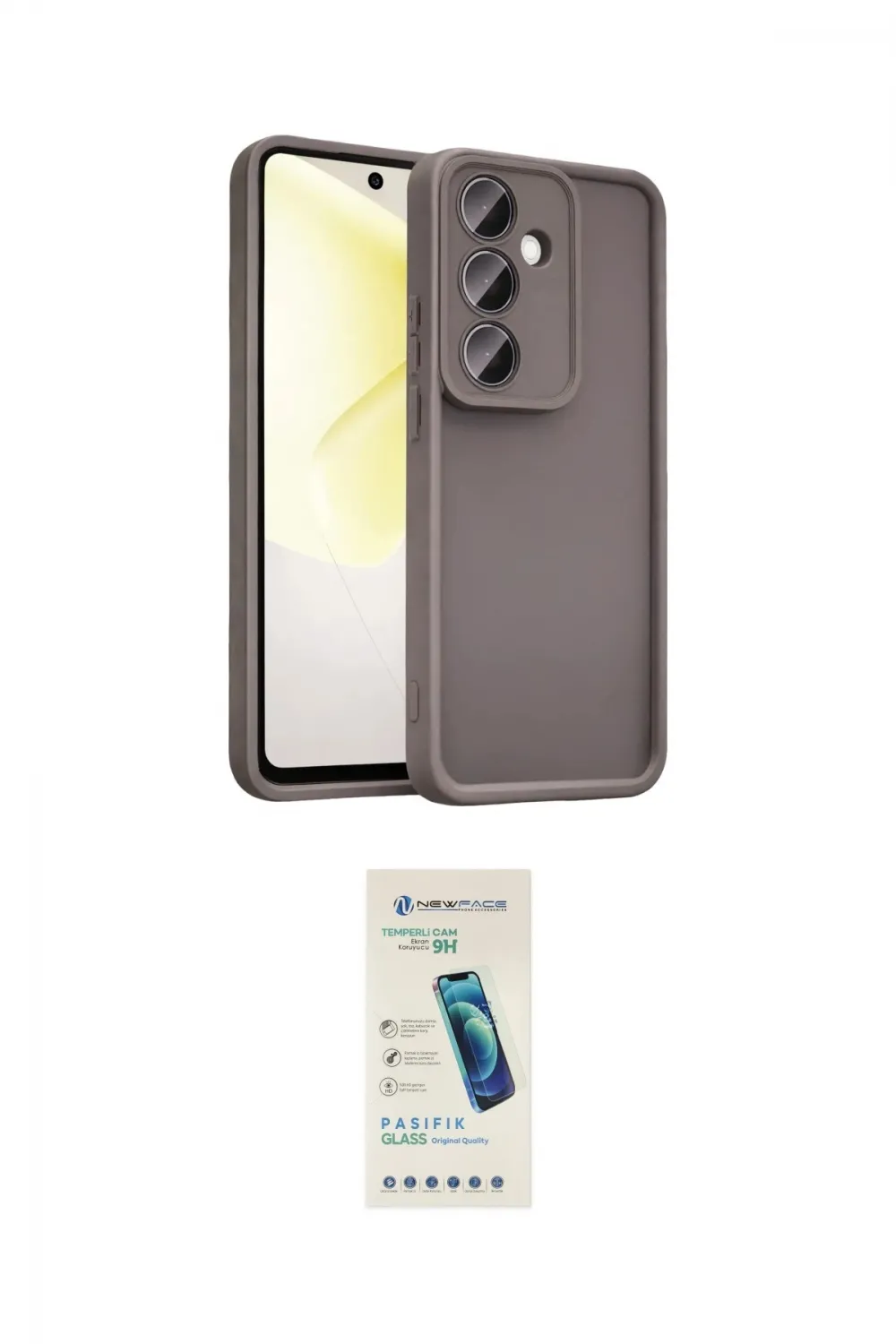 ieg™ Galaxy A37 5G Kılıf Yankı Yansıma Özel Seri - Şeffaf Pasifik Cam Ekran Koruyucu
