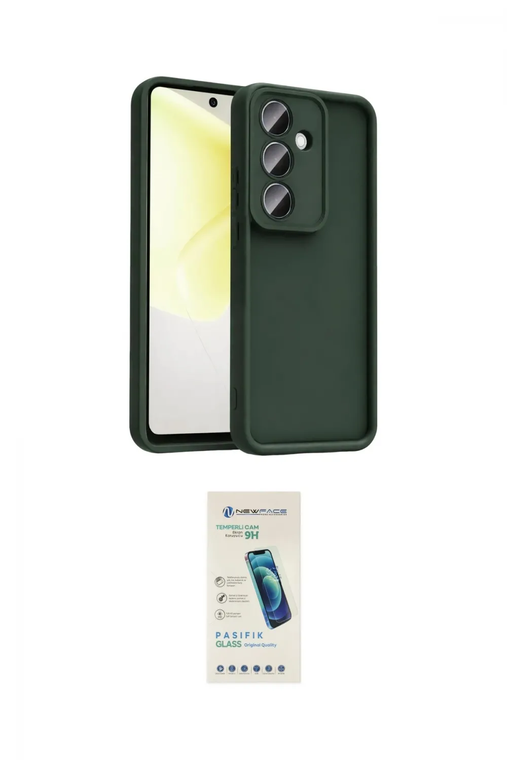 ieg™ Galaxy A37 5G Kılıf Yankı Yansıma Özel Seri - Şeffaf Pasifik Cam Ekran Koruyucu