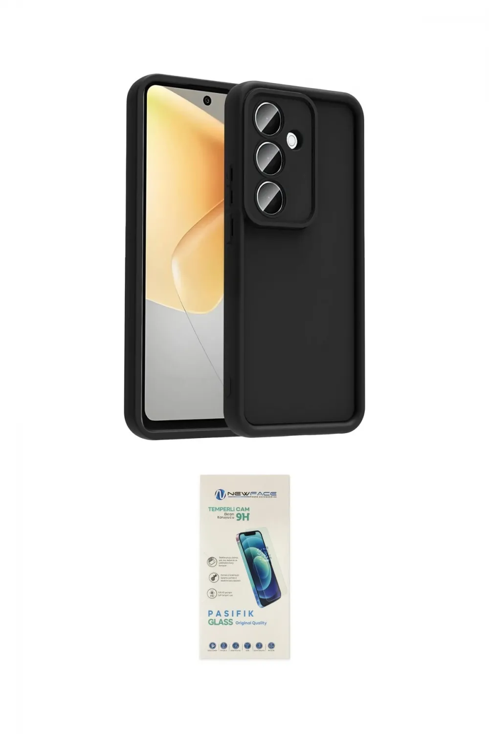 ieg™ Galaxy A37 5G Kılıf Yankı Yansıma Özel Seri - Şeffaf Pasifik Cam Ekran Koruyucu