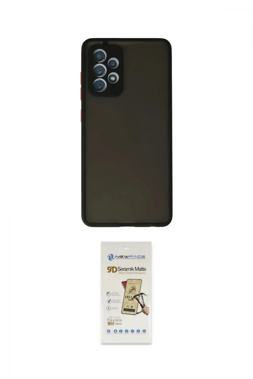 ieg™ Galaxy A52 Kılıf Ahenk Çizgi Serisi - Siyah Mat Seramik Nano Ekran Koruyucu