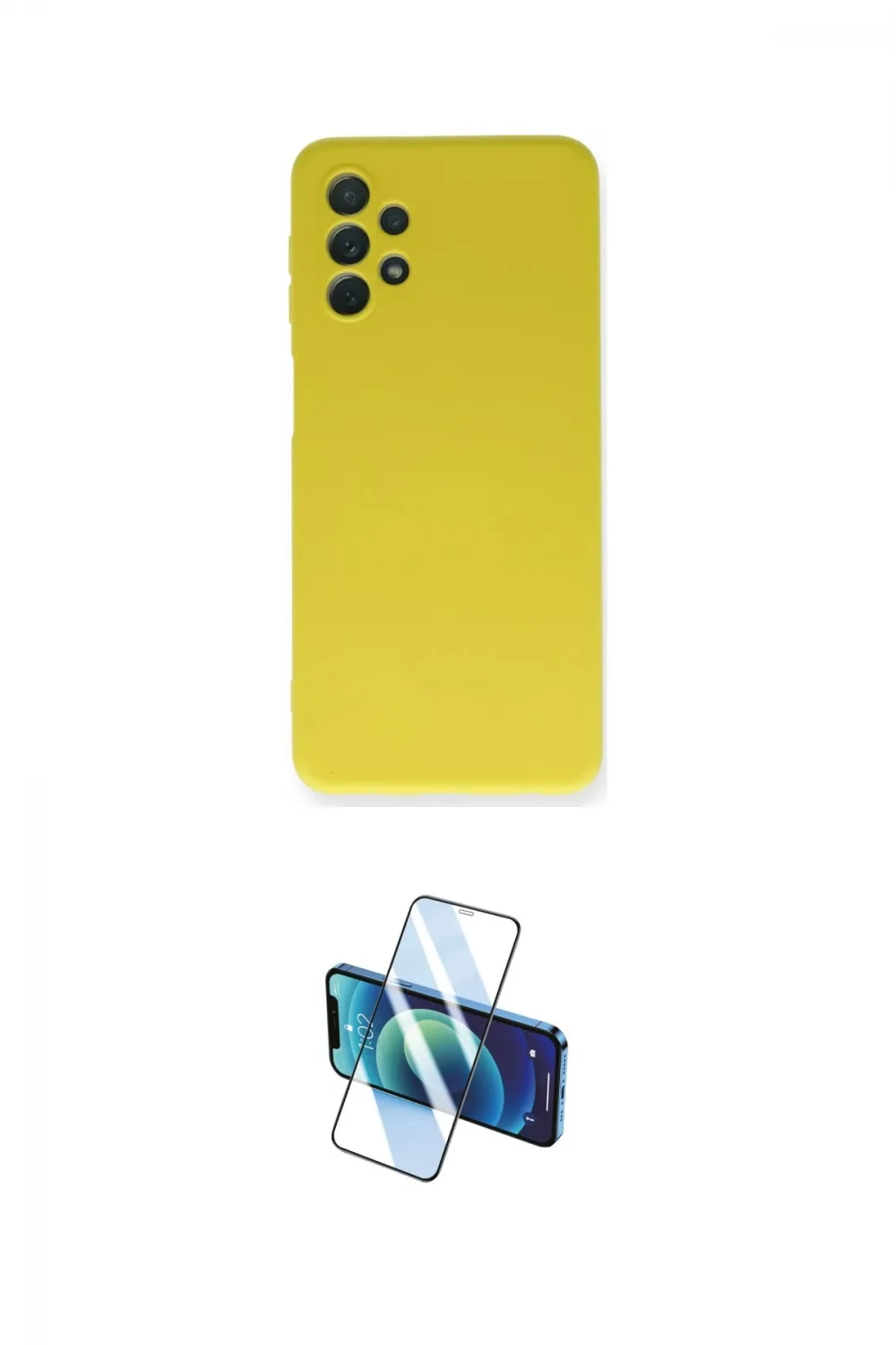 ieg™ Galaxy A52 Kılıf Ahenk Serisi - Siyah 3D Antistatik Cam Ekran Koruyucu