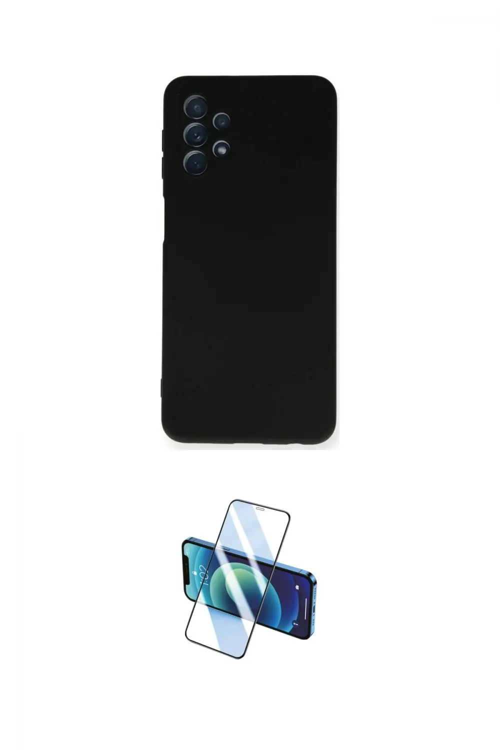 ieg™ Galaxy A52 Kılıf Ahenk Serisi - Siyah 3D Antistatik Cam Ekran Koruyucu