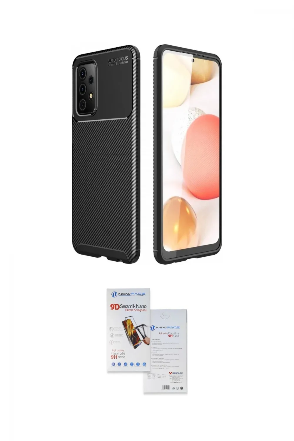 ieg™ Galaxy A52 Kılıf Eksen Form Prime - Siyah Seramik Nano Ekran Koruyucu
