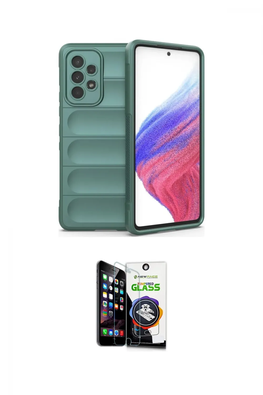 ieg™ Galaxy A53 5G Kılıf Atlas Koleksiyonu - Şeffaf Temperli Cam Ekran Koruyucu