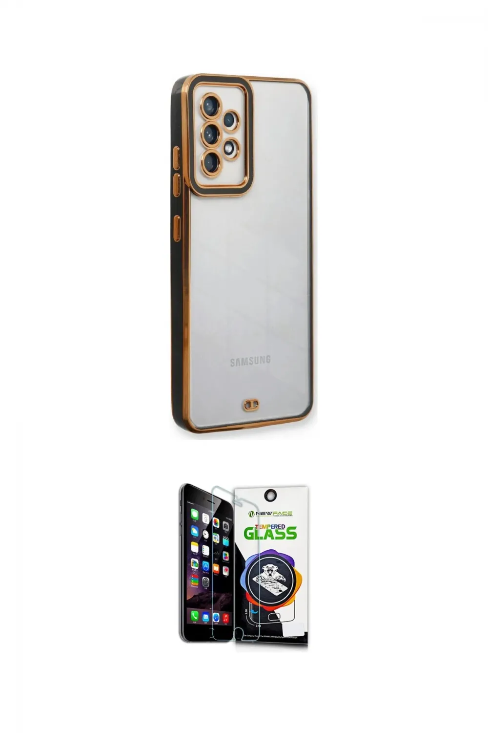 ieg™ Galaxy A53 5G Kılıf Çekirdek Klasik Serisi - Şeffaf Temperli Cam Ekran Koruyucu