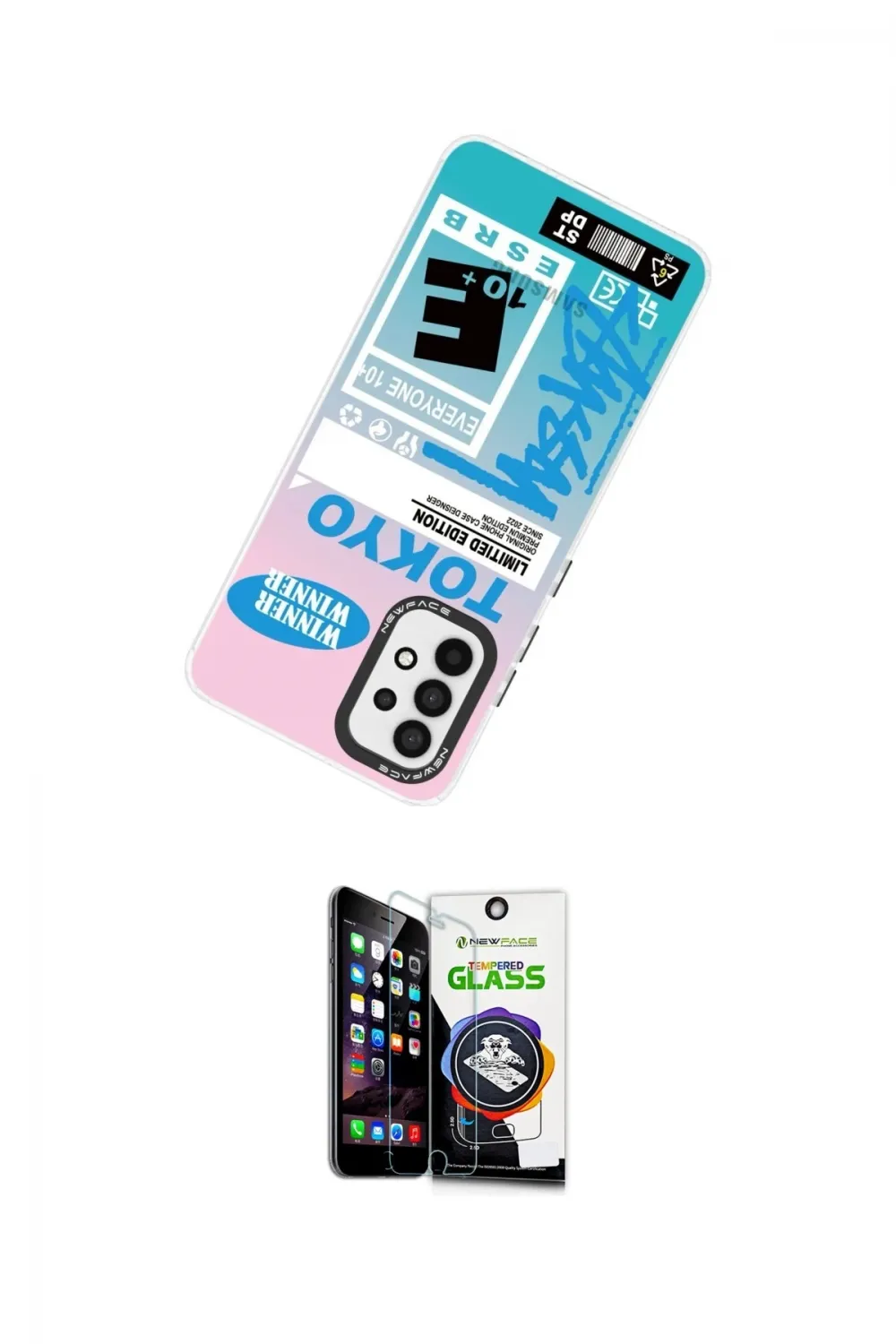 ieg™ Galaxy A53 5G Kılıf Siluet Çizgi Koleksiyonu - Şeffaf Temperli Cam Ekran Koruyucu