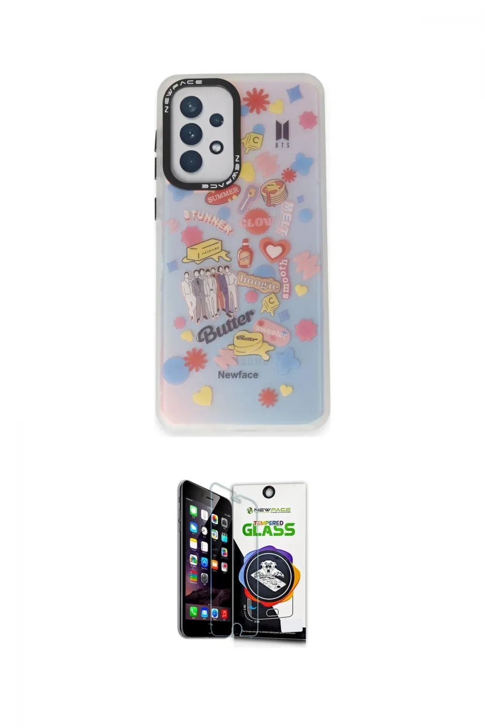 ieg™ Galaxy A53 5G Kılıf Siluet Çizgi Koleksiyonu - Şeffaf Temperli Cam Ekran Koruyucu