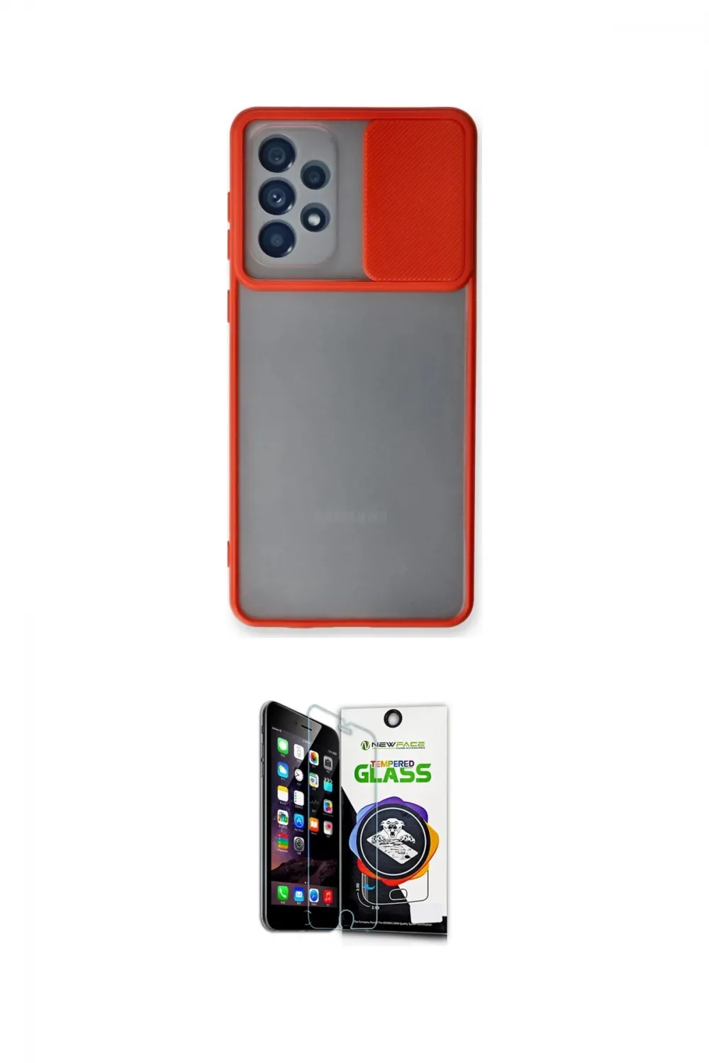 ieg™ Galaxy A53 5G Kılıf Vadi Çizgi - Şeffaf Temperli Cam Ekran Koruyucu