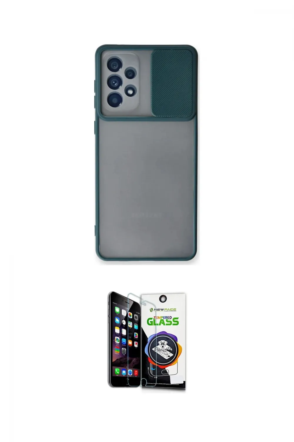 ieg™ Galaxy A53 5G Kılıf Vadi Çizgi - Şeffaf Temperli Cam Ekran Koruyucu