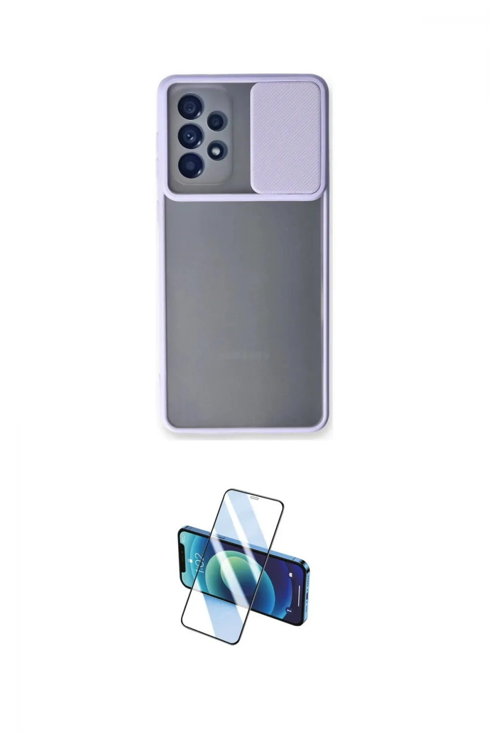 ieg™ Galaxy A53 5G Kılıf Vadi Çizgi - Siyah 3D Antistatik Cam Ekran Koruyucu