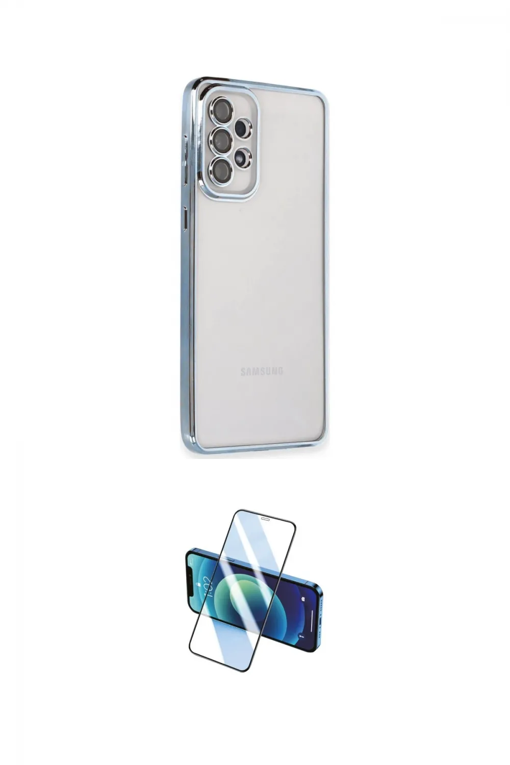 ieg™ Galaxy A53 5G Kılıf Vadi Minimal - Siyah 3D Antistatik Cam Ekran Koruyucu