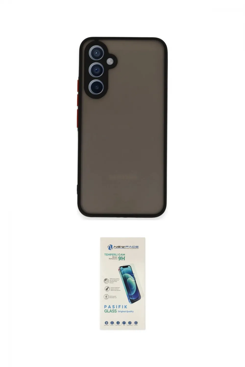 ieg™ Galaxy A54 5G Kılıf Ahenk Çizgi Serisi - Şeffaf Pasifik Cam Ekran Koruyucu