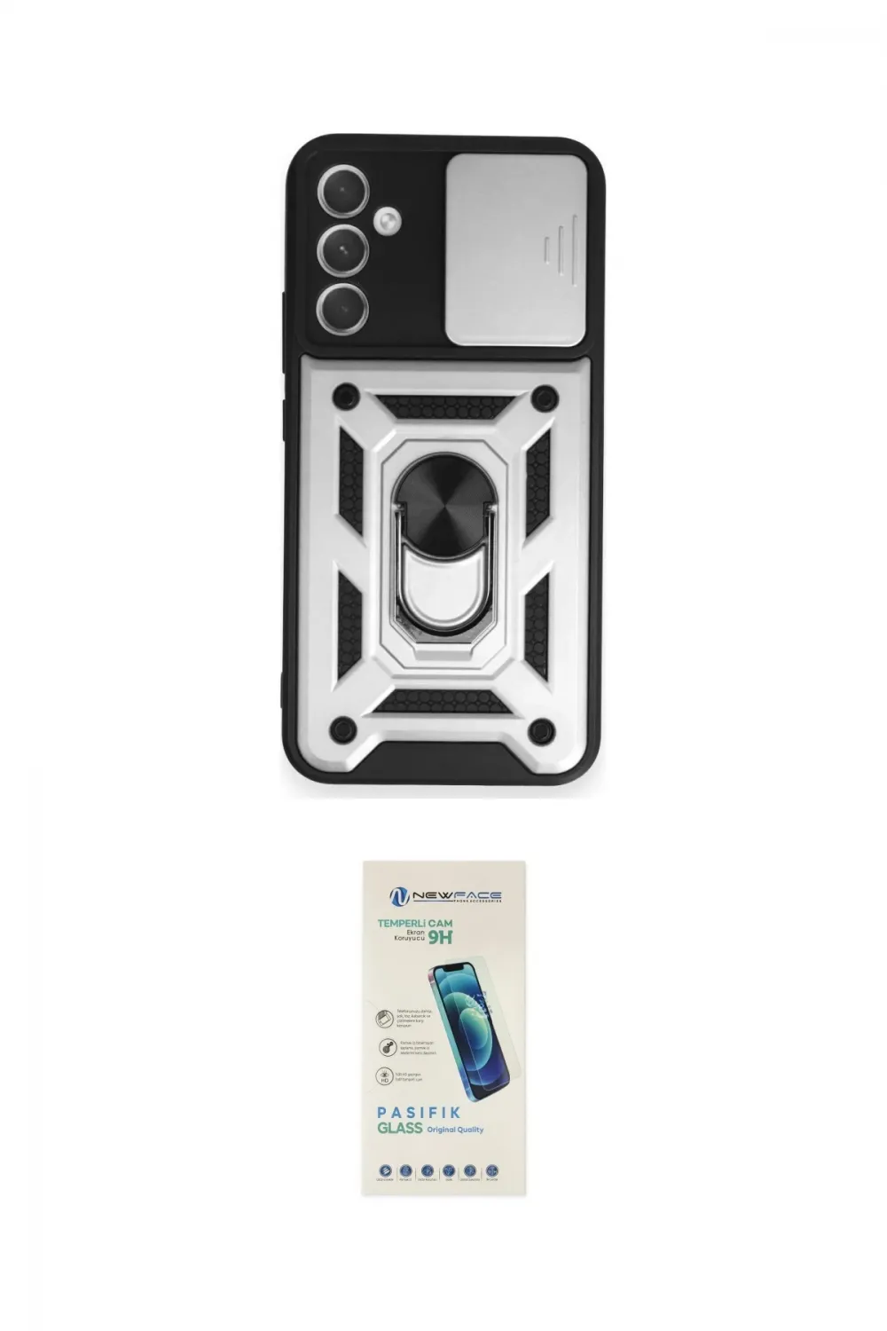 ieg™ Galaxy A54 5G Kılıf Ahenk Klasik - Şeffaf Pasifik Cam Ekran Koruyucu