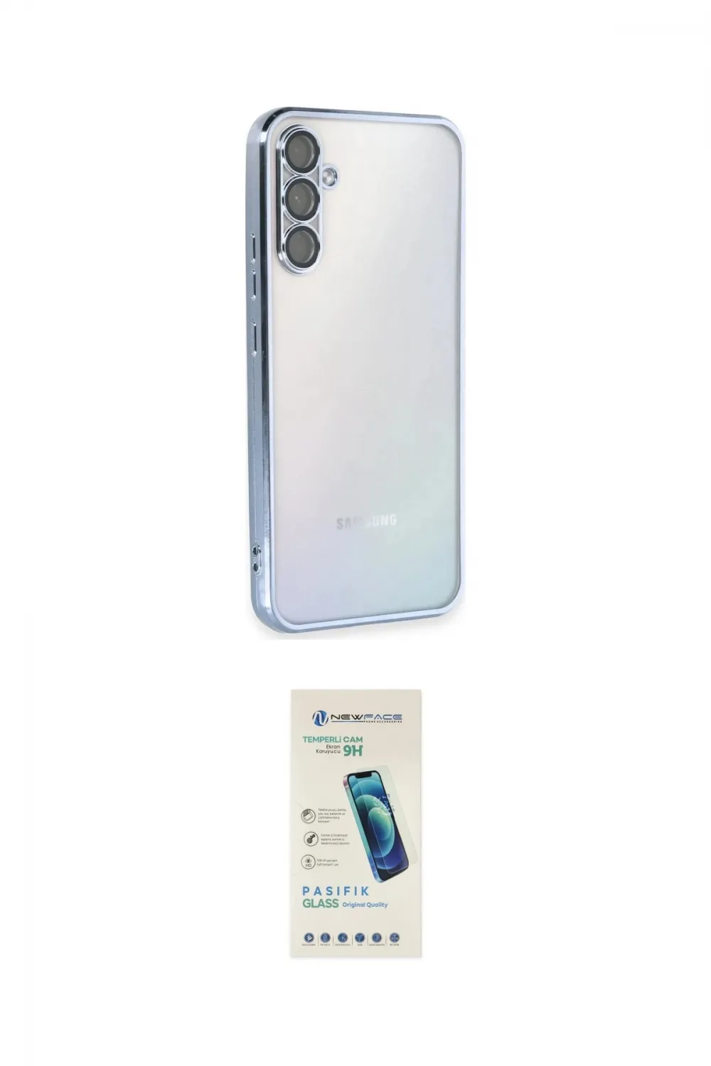 ieg™ Galaxy A54 5G Kılıf Vadi Minimal - Şeffaf Pasifik Cam Ekran Koruyucu