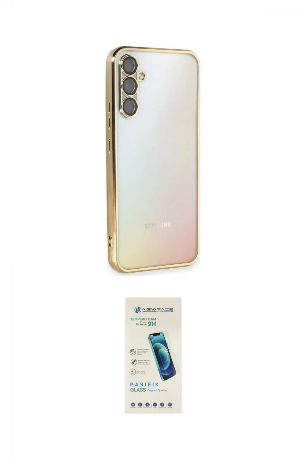 ieg™ Galaxy A54 5G Kılıf Vadi Minimal - Şeffaf Pasifik Cam Ekran Koruyucu