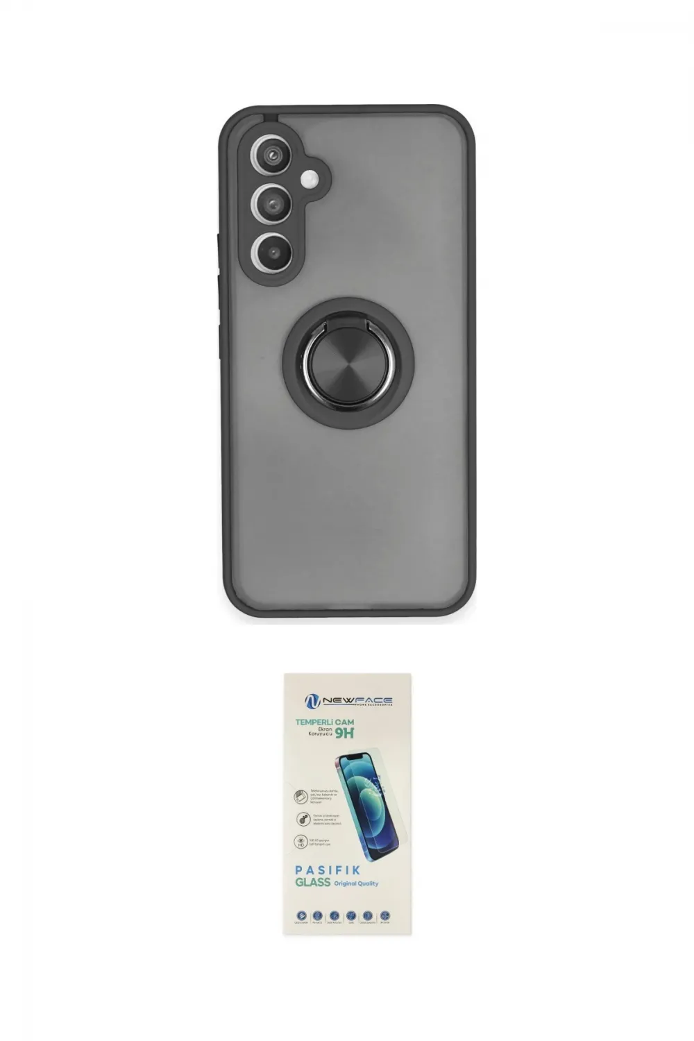 ieg™ Galaxy A54 5G Kılıf Yörünge Çizgi - Şeffaf Pasifik Cam Ekran Koruyucu