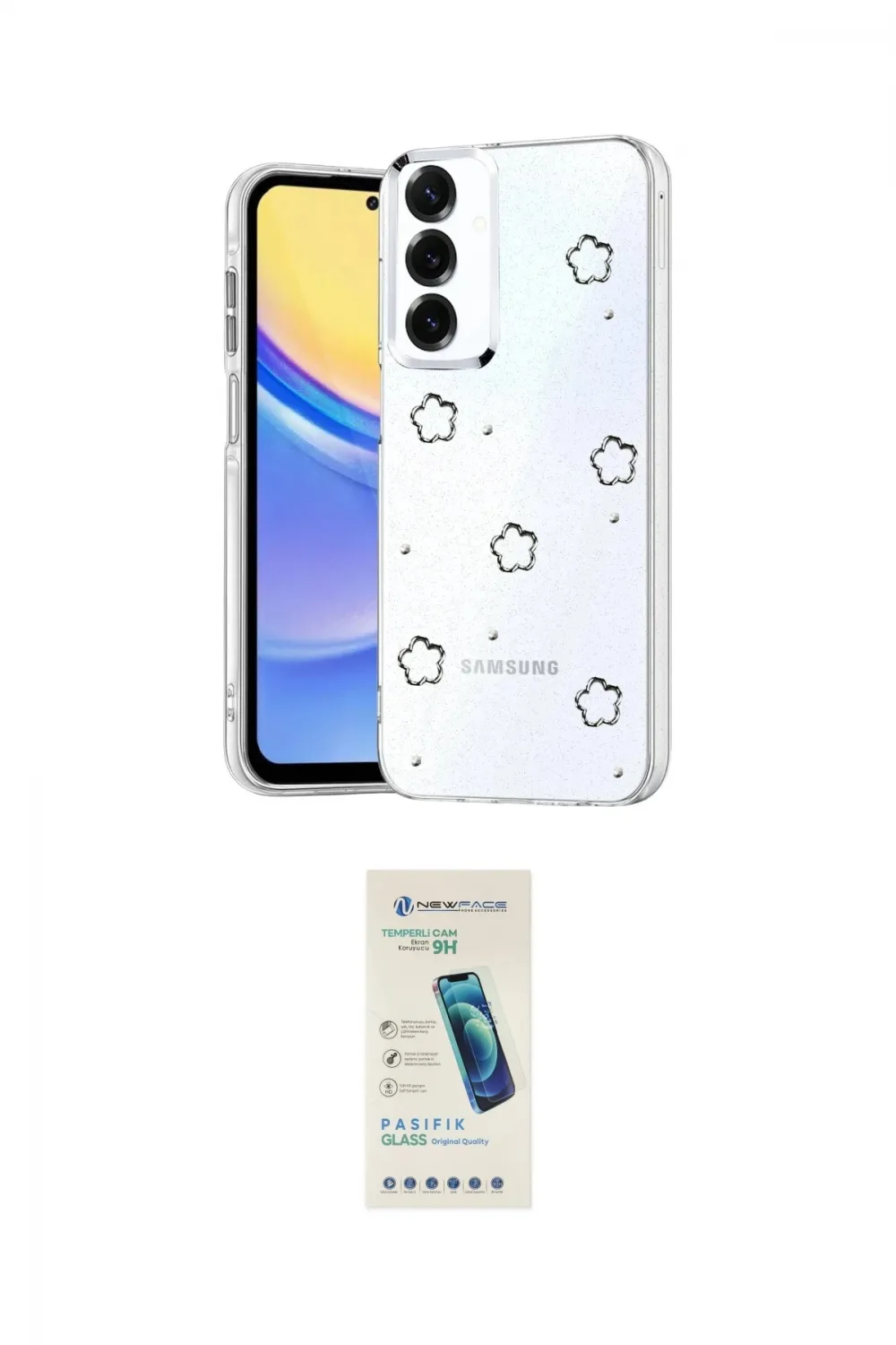 ieg™ Galaxy A54 5G Kılıf Yörünge Form - Şeffaf Pasifik Cam Ekran Koruyucu