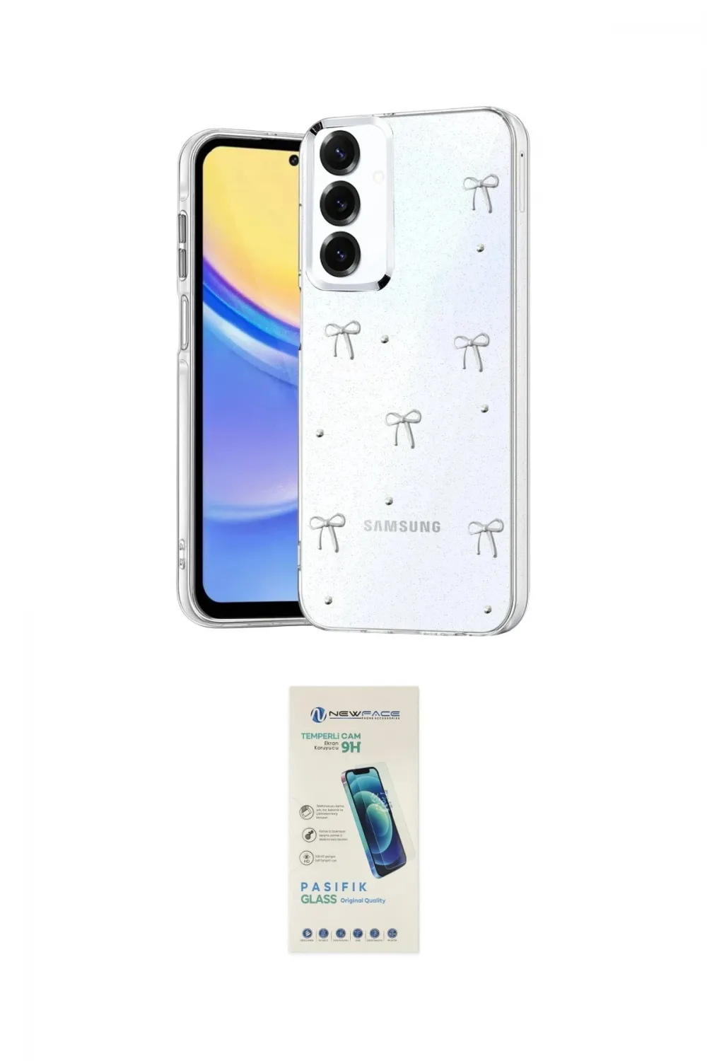 ieg™ Galaxy A54 5G Kılıf Yörünge Form - Şeffaf Pasifik Cam Ekran Koruyucu