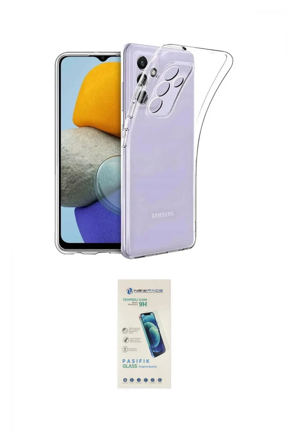 ieg™ Galaxy A54 5G Kılıf Zirve Doku - Şeffaf Pasifik Cam Ekran Koruyucu