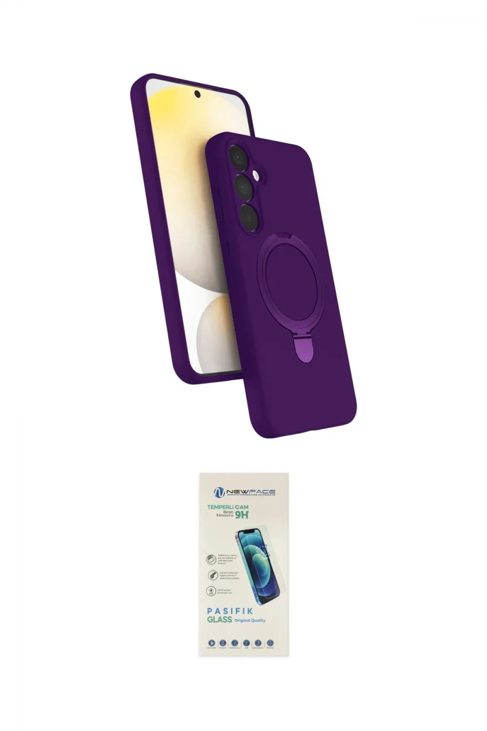ieg™ Galaxy A55 5G Kılıf İz Işık Koleksiyonu - Şeffaf Pasifik Cam Ekran Koruyucu