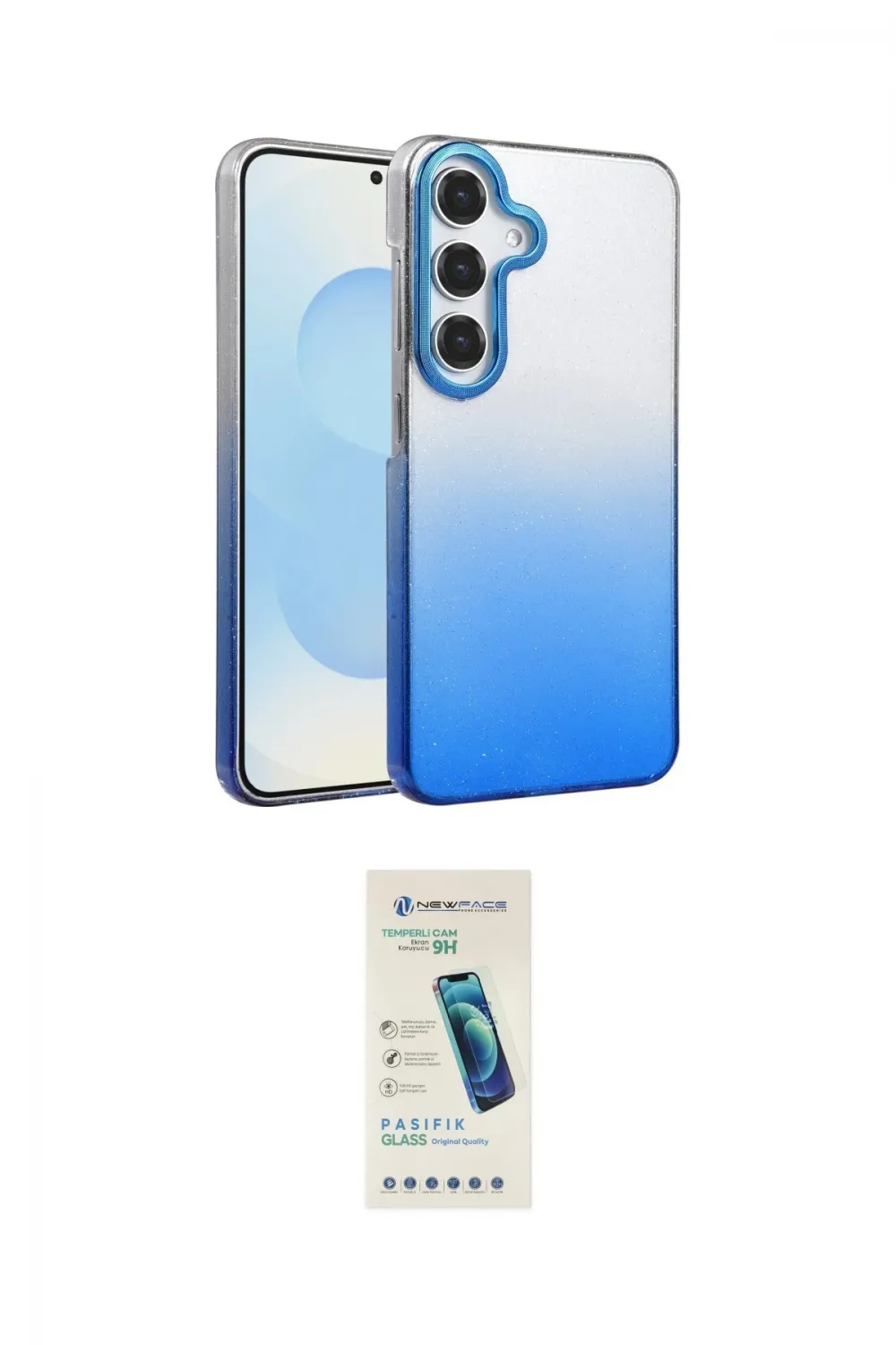 ieg™ Galaxy A55 5G Kılıf Kıvılcım Minimal Özel Seri - Şeffaf Pasifik Cam Ekran Koruyucu