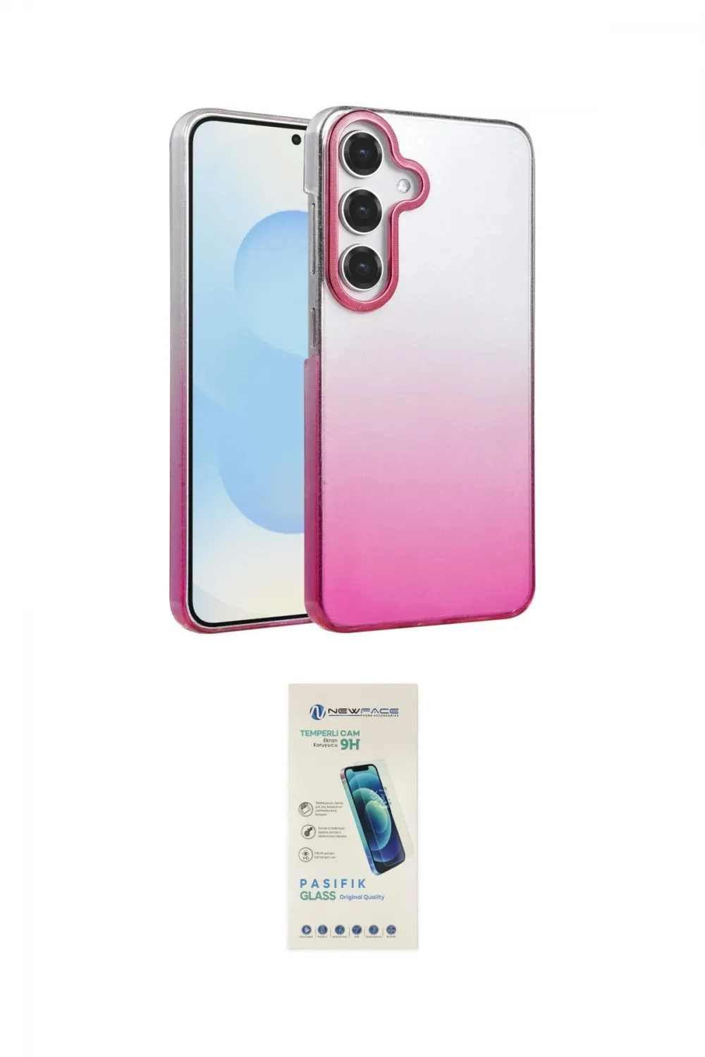 ieg™ Galaxy A55 5G Kılıf Kıvılcım Minimal Özel Seri - Şeffaf Pasifik Cam Ekran Koruyucu