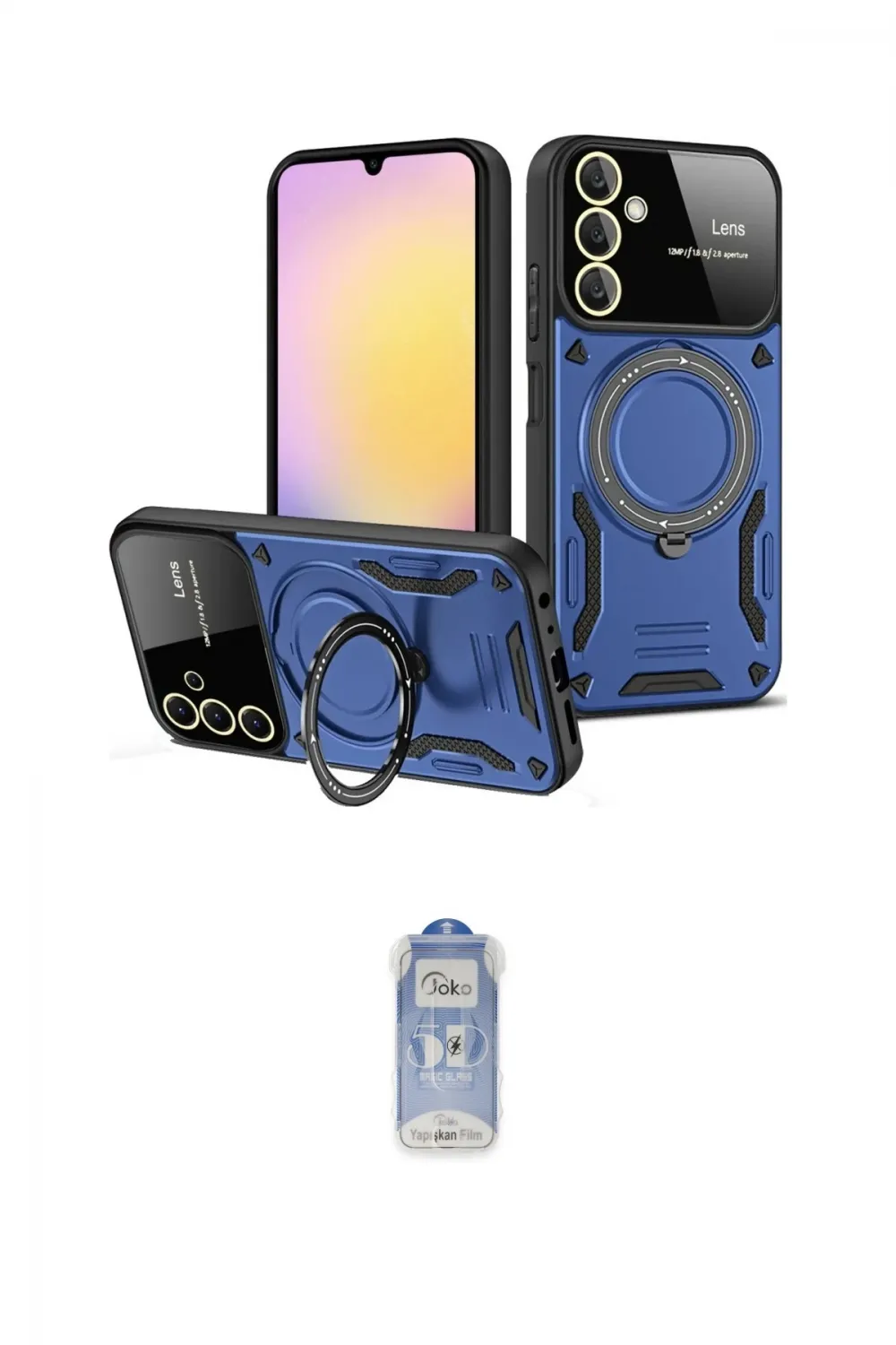 ieg™ Galaxy A55 5G Kılıf Kıvılcım Modern Serisi - Siyah Joko Magic 5D Cam
