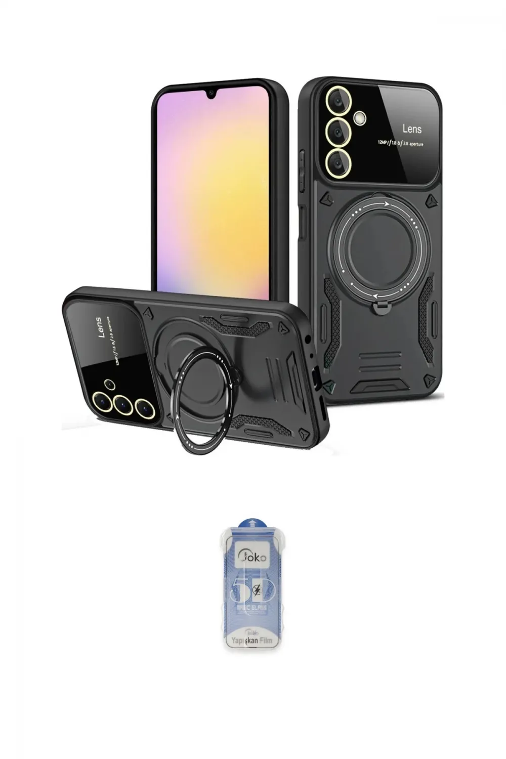 ieg™ Galaxy A55 5G Kılıf Kıvılcım Modern Serisi - Siyah Joko Magic 5D Cam