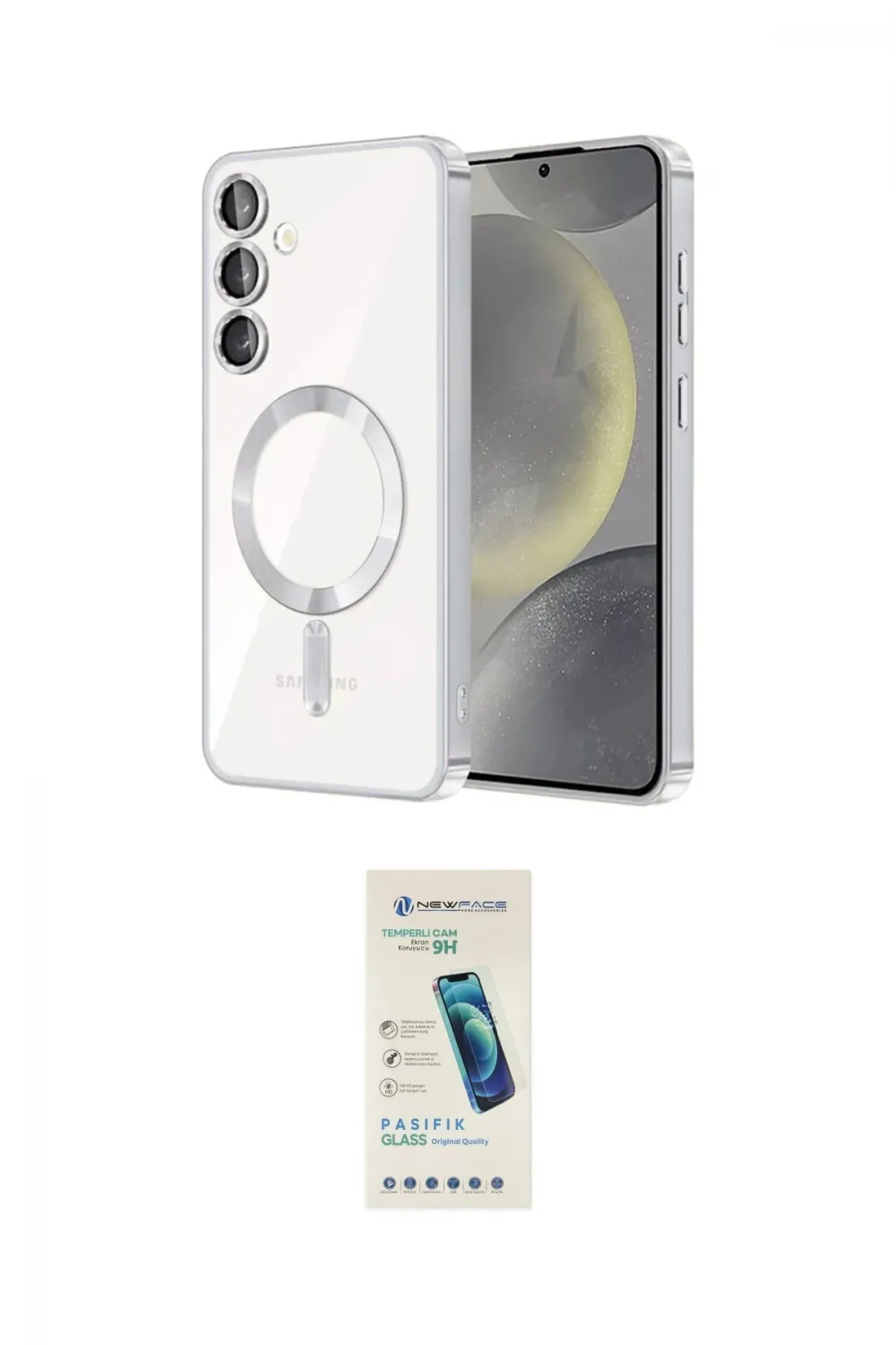 ieg™ Galaxy A55 5G Kılıf Nova Işık Özel Seri - Şeffaf Pasifik Cam Ekran Koruyucu