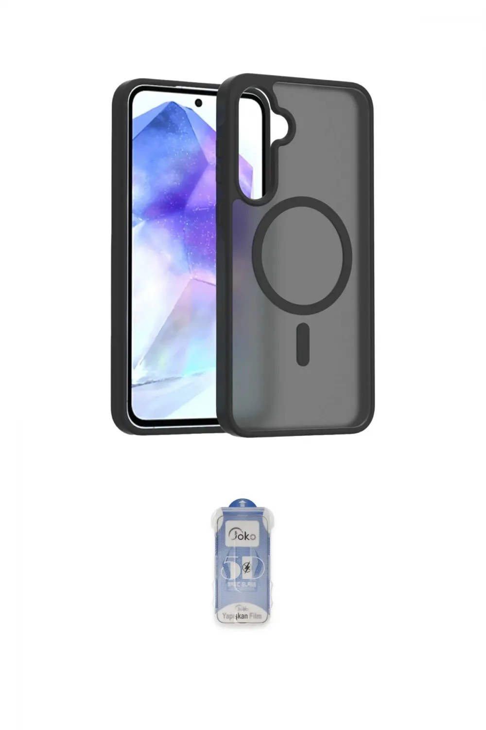 ieg™ Galaxy A55 5G Kılıf Siluet Minimal Prime - Siyah Joko Magic 5D Cam