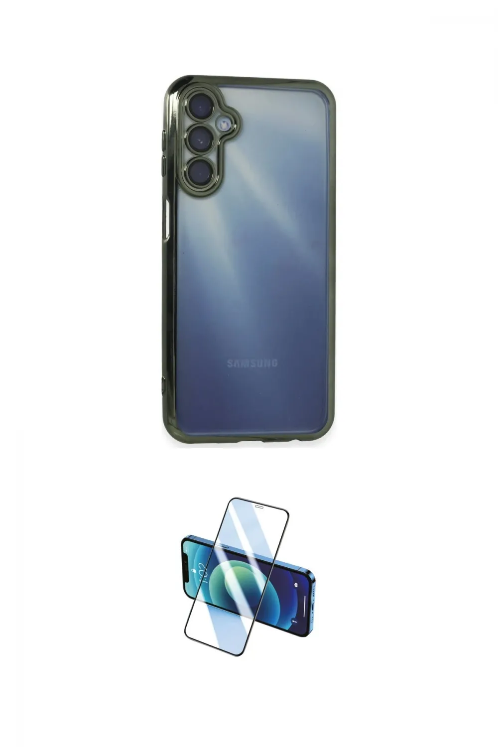 ieg™ Galaxy A55 5G Kılıf Vadi Minimal - Siyah 3D Antistatik Cam Ekran Koruyucu