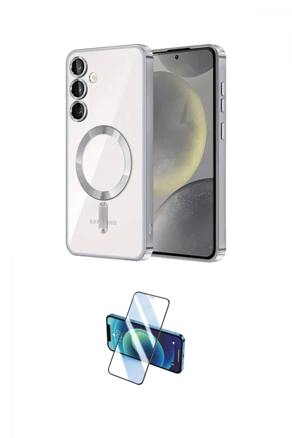 ieg™ Galaxy A56 Kılıf Nova Işık Özel Seri - Siyah 3D Antistatik Cam Ekran Koruyucu