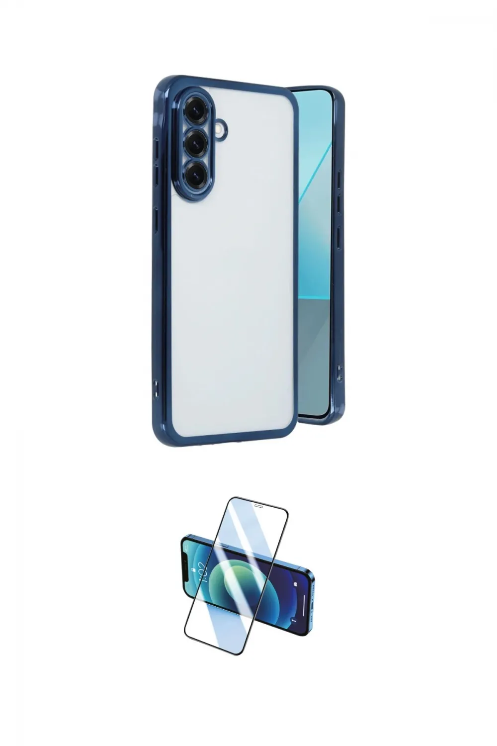 ieg™ Galaxy A56 Kılıf Vadi Minimal - Siyah 3D Antistatik Cam Ekran Koruyucu