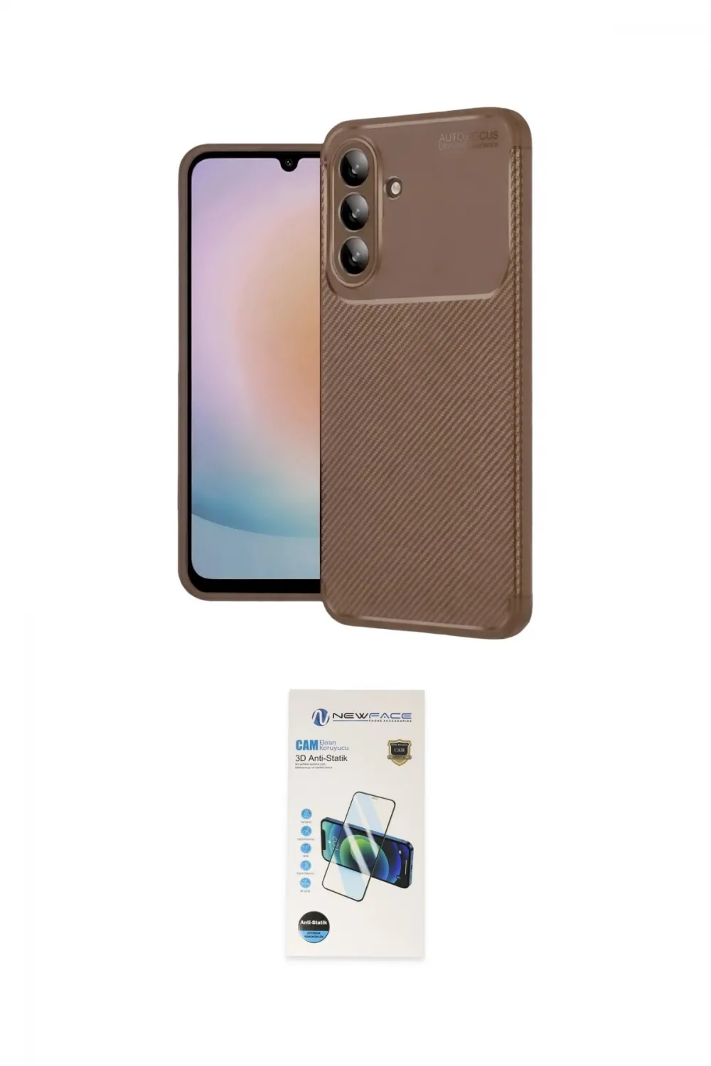 ieg™ Galaxy A57 5G Kılıf Eksen Form Prime - Şeffaf 3D Antistatik Cam Ekran Koruyucu