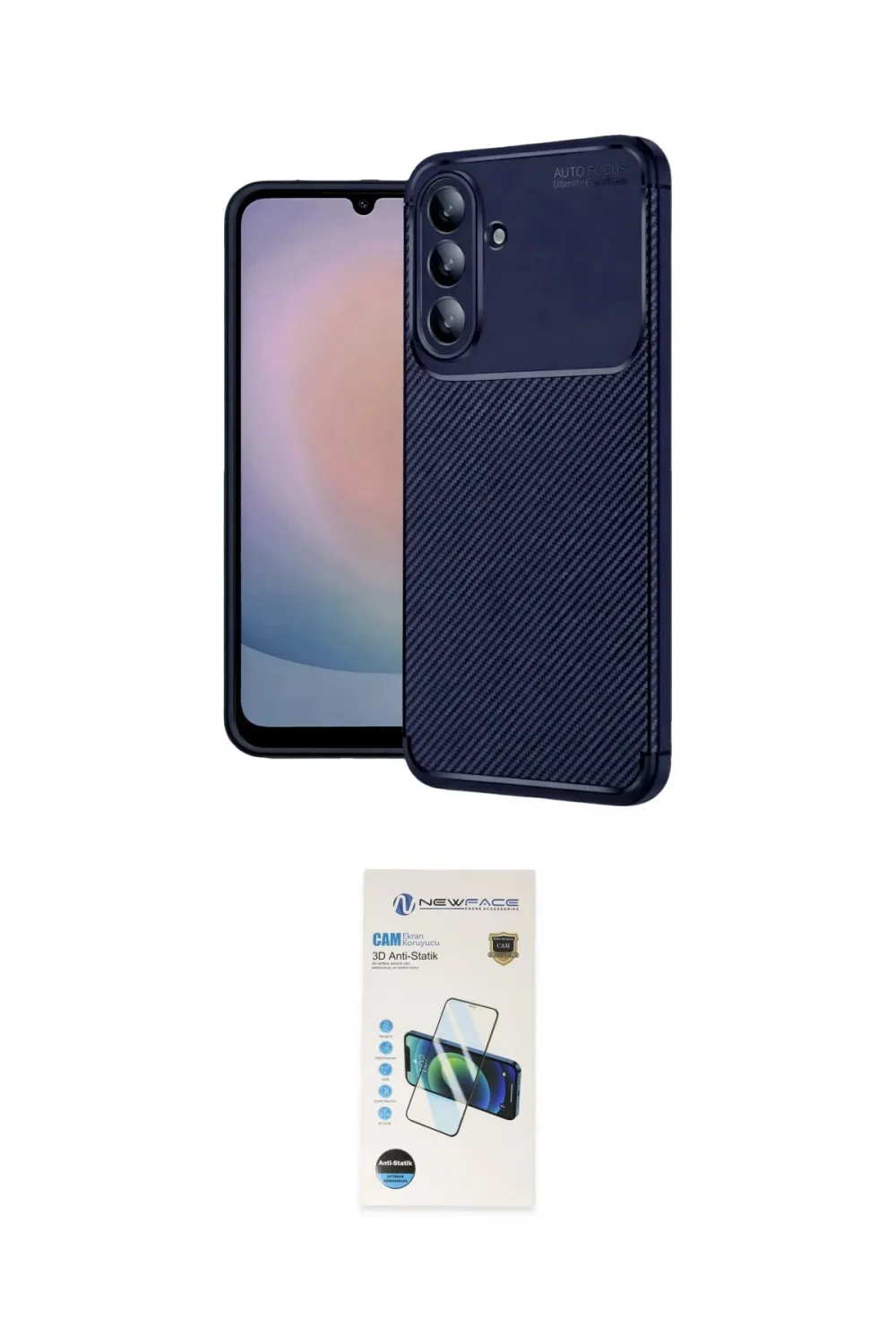 ieg™ Galaxy A57 5G Kılıf Eksen Form Prime - Şeffaf 3D Antistatik Cam Ekran Koruyucu