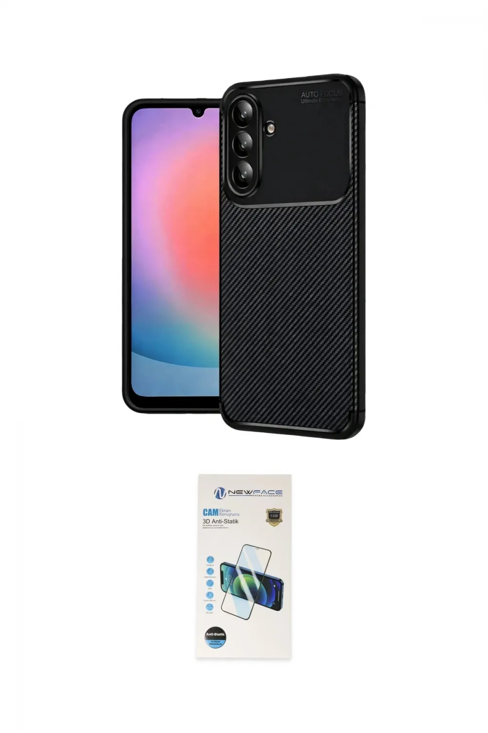 ieg™ Galaxy A57 5G Kılıf Eksen Form Prime - Şeffaf 3D Antistatik Cam Ekran Koruyucu