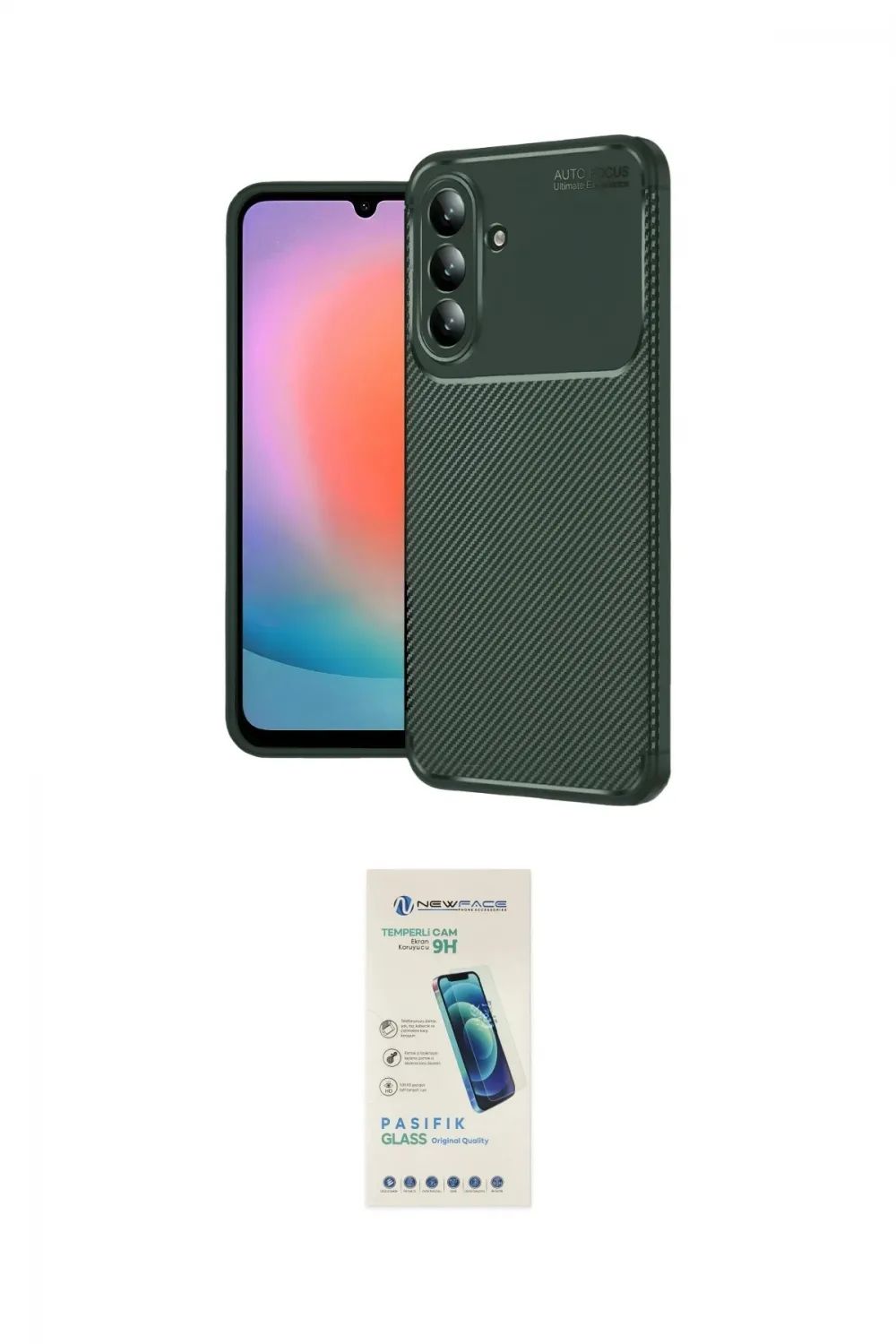 ieg™ Galaxy A57 5G Kılıf Eksen Form Prime - Şeffaf Pasifik Cam Ekran Koruyucu