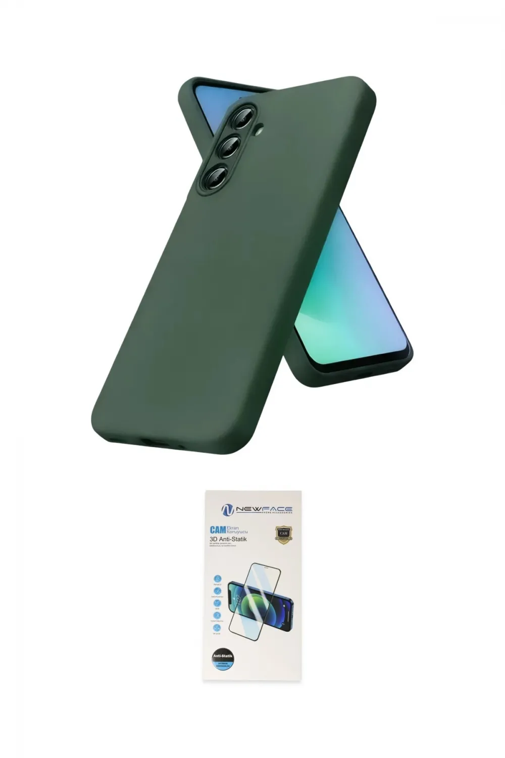 ieg™ Galaxy A57 5G Kılıf Kozmos Yansıma Özel Seri - Şeffaf 3D Antistatik Cam Ekran Koruyucu