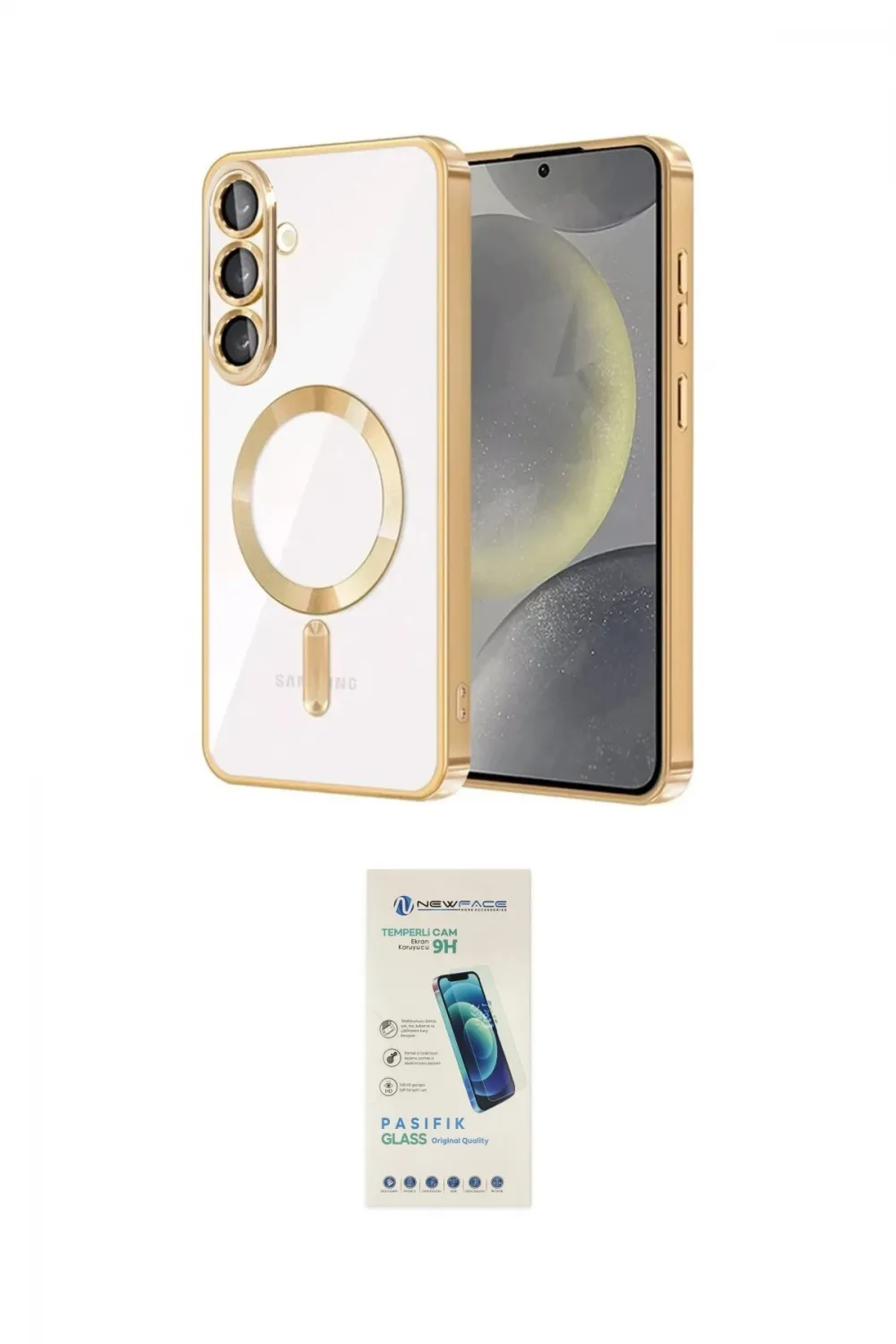 ieg™ Galaxy A57 5G Kılıf Nova Işık Özel Seri - Şeffaf Pasifik Cam Ekran Koruyucu