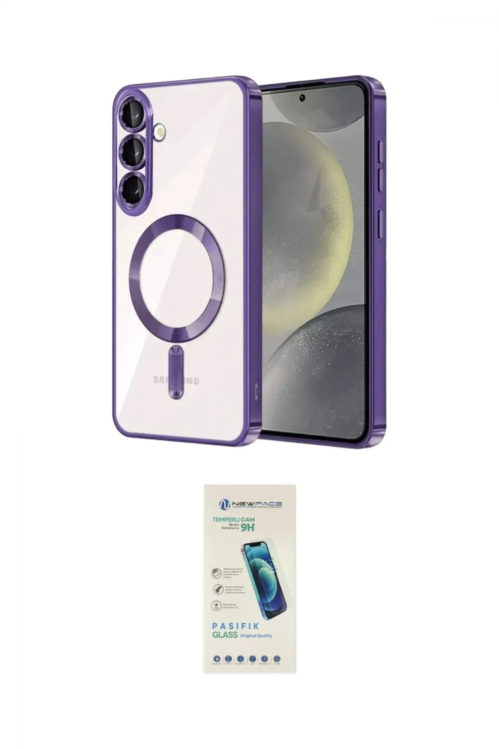 ieg™ Galaxy A57 5G Kılıf Nova Işık Özel Seri - Şeffaf Pasifik Cam Ekran Koruyucu