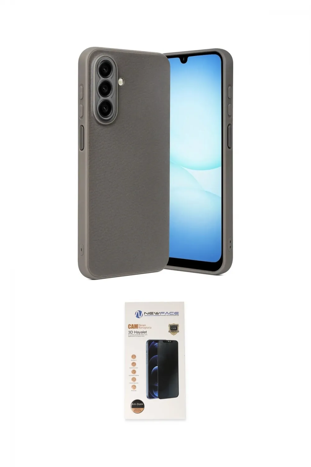 ieg™ Galaxy A57 5G Kılıf Nova Işık - Şeffaf 3D Antistatik Hayalet Cam Ekran Koruyucu