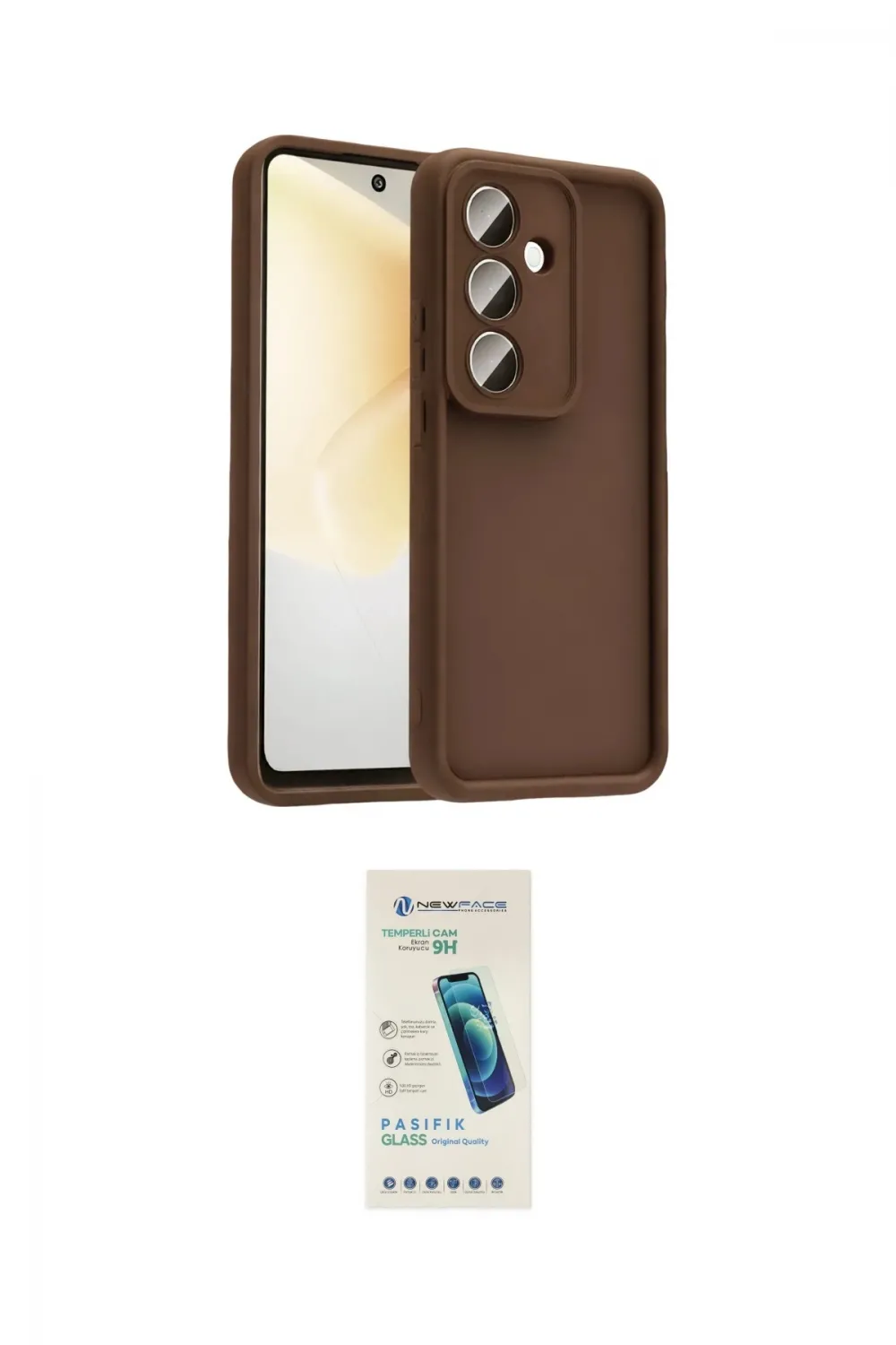 ieg™ Galaxy A57 5G Kılıf Yankı Yansıma Özel Seri - Şeffaf Pasifik Cam Ekran Koruyucu