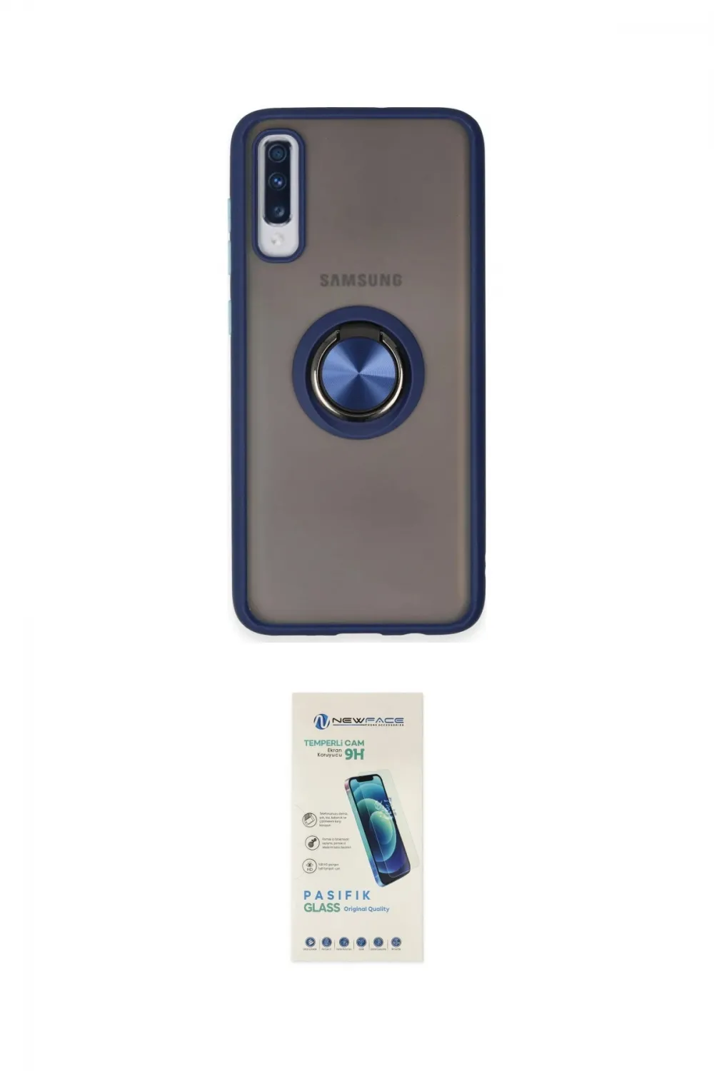 ieg™ Galaxy A70 Kılıf Yörünge Çizgi - Şeffaf Pasifik Cam Ekran Koruyucu