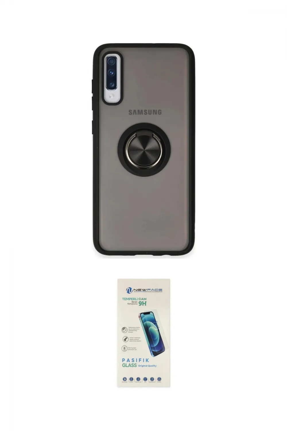 ieg™ Galaxy A70 Kılıf Yörünge Çizgi - Şeffaf Pasifik Cam Ekran Koruyucu