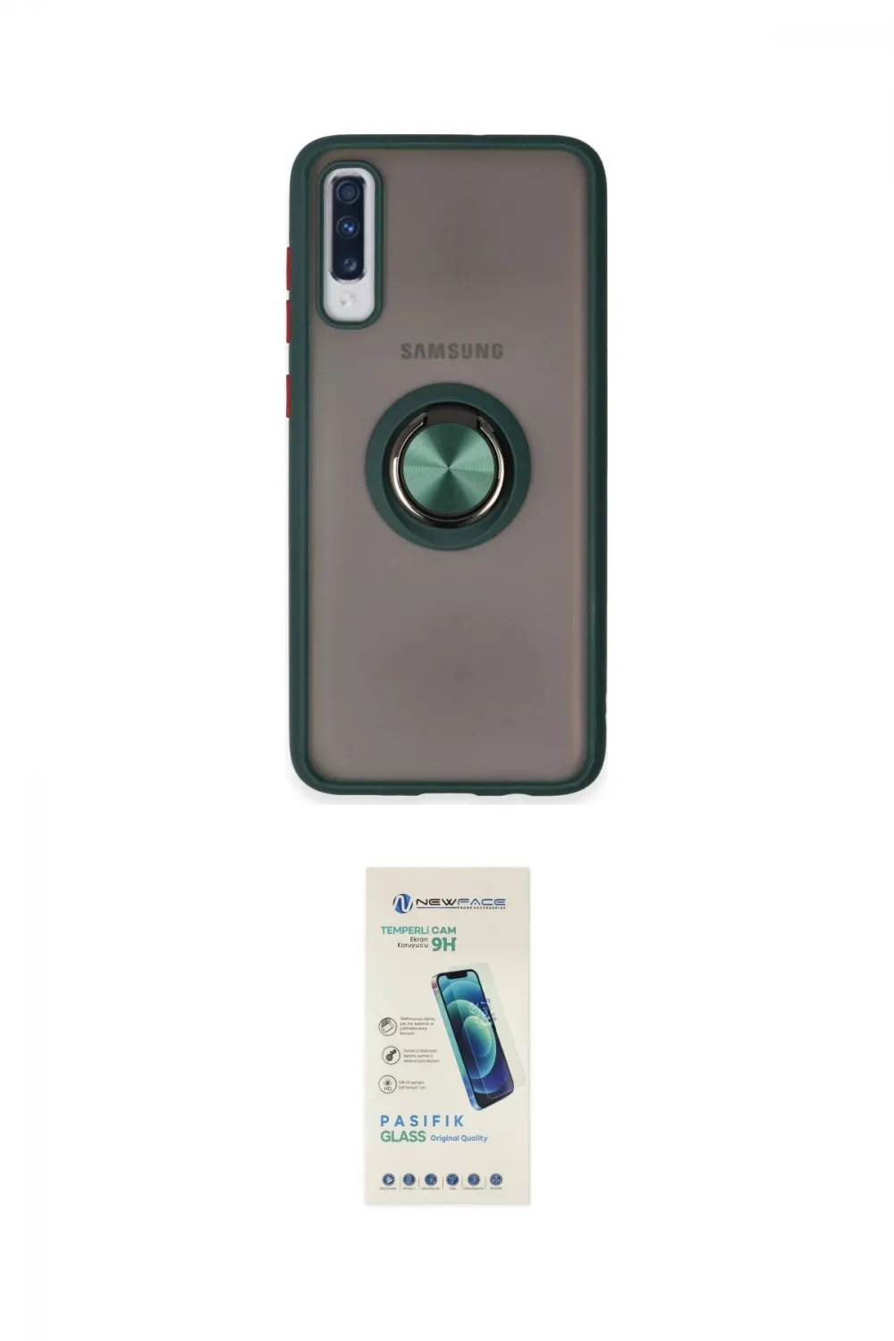ieg™ Galaxy A70 Kılıf Yörünge Çizgi - Şeffaf Pasifik Cam Ekran Koruyucu