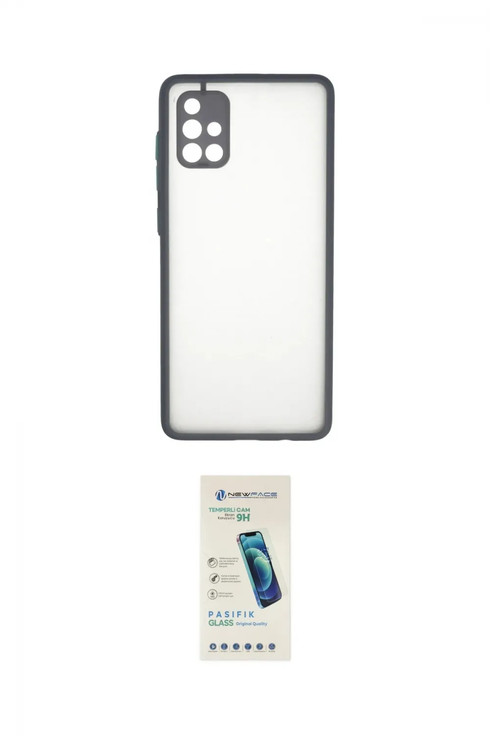 ieg™ Galaxy A71 Kılıf Ahenk Çizgi Serisi - Şeffaf Pasifik Cam Ekran Koruyucu